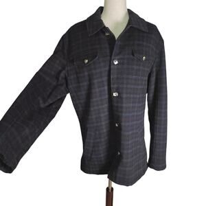 Utex Mens Wool Blend Button Up Oxford Quilted Interior Large